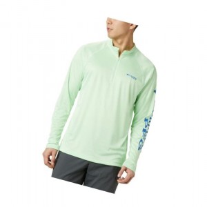 Pánské Pulovr Columbia PFG Terminal Tackle 1/4 Zip Zelene | KITB-85730