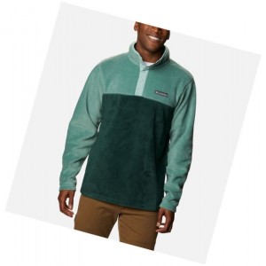 Pánské Pulovr Columbia Steens Mountain Half Snap Fleece Zelene Světle Tyrkysové | VZCG-09621