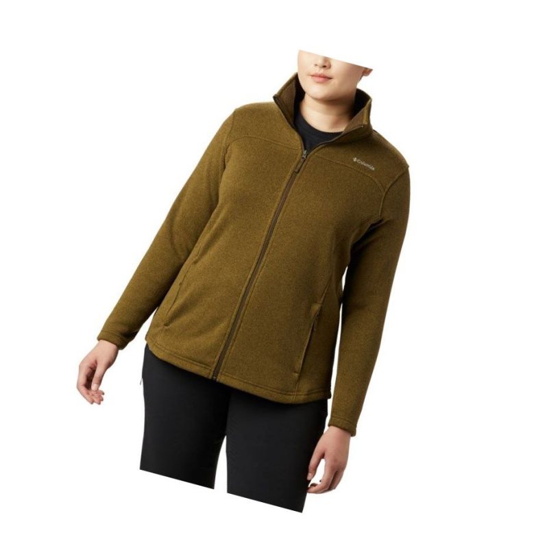 Dámské Bundy Columbia Canyon Point Fleece Full Zip Plus Size Olivy Zelené | ZLPC-69325