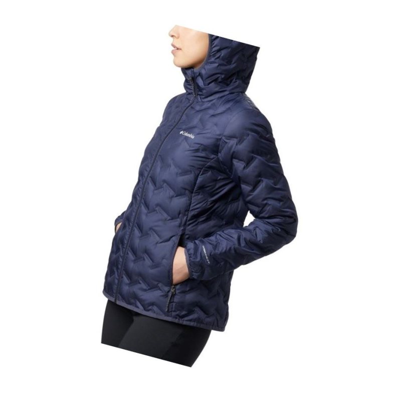 Dámské Bundy Columbia Delta Ridge Down Hooded Tmavě Blankyt | JRUW-03948