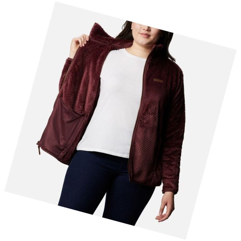 Dámské Bundy Columbia Fire Side II Plush Full Zip Fleece Plus Size Vínové | THGO-52180