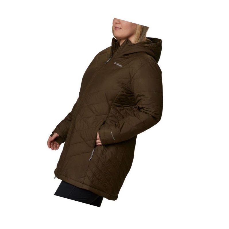 Dámské Bundy Columbia Heavenly Long Hooded Plus Size Olivy Zelené | TKWF-29850