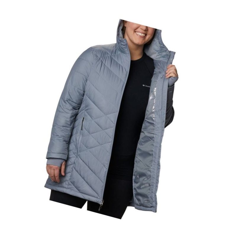 Dámské Bundy Columbia Heavenly Long Hooded Plus Size Šedé | RKXV-41870