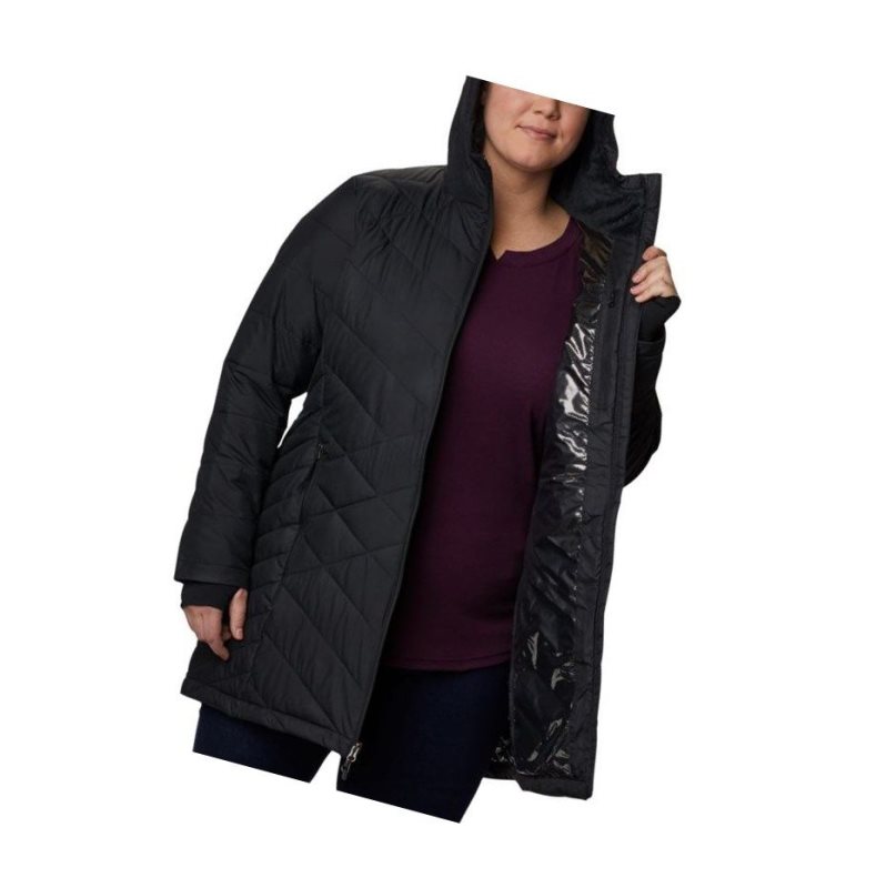 Dámské Bundy Columbia Heavenly Long Hooded Plus Size Černé | QELS-50283