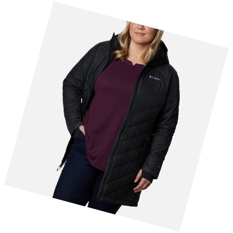 Dámské Bundy Columbia Heavenly Long Hooded Plus Size Černé | QELS-50283