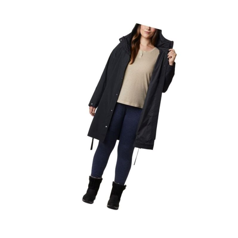 Dámské Bundy Columbia Here And There Long Trench Plus Size Černé | ICQL-34857