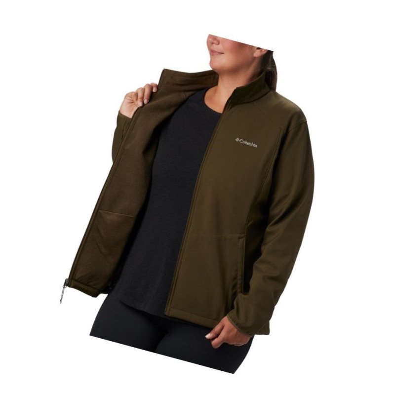 Dámské Bundy Columbia Kruser Ridge II Softshell Plus Size Olivy Zelené | AIYU-63279