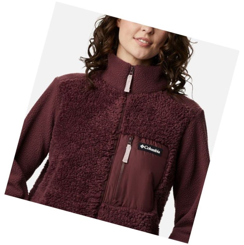 Dámské Bundy Columbia Lodge Sherpa Full Zip Fleece Vínové | QYWF-43528