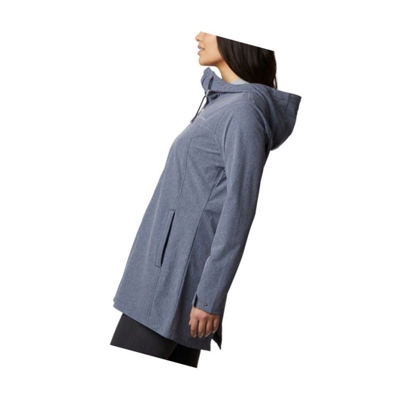 Dámské Bundy Columbia Miller Peak Long Softshell Tmavě Blankyt | KYPO-03761