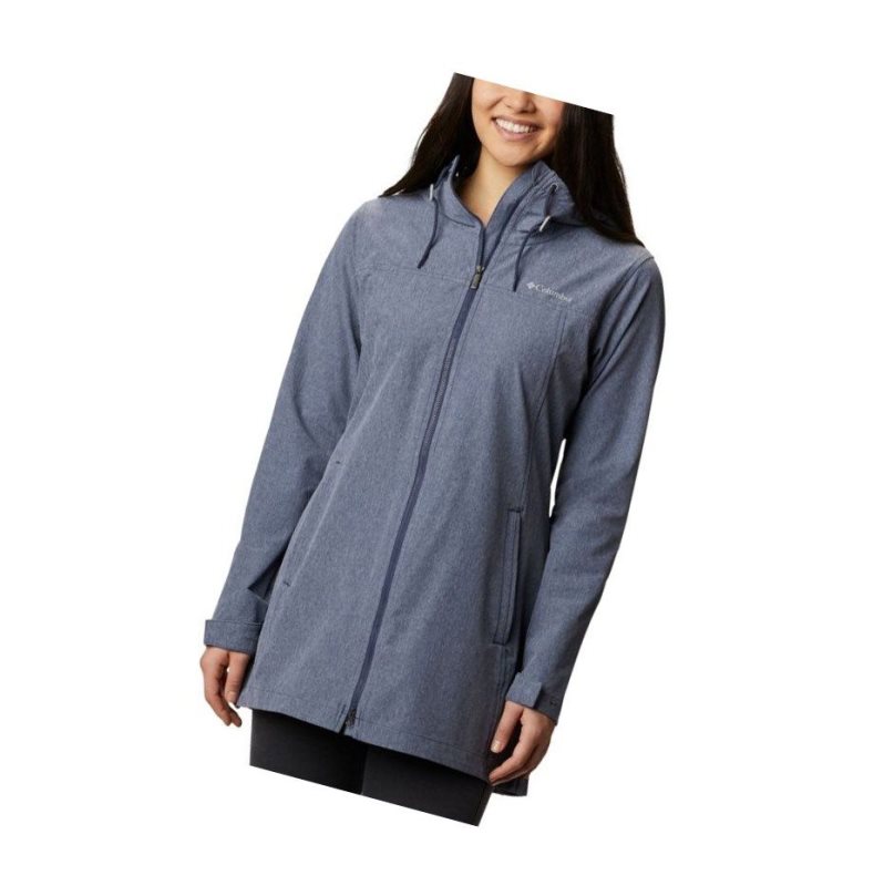 Dámské Bundy Columbia Miller Peak Long Softshell Tmavě Blankyt | KYPO-03761