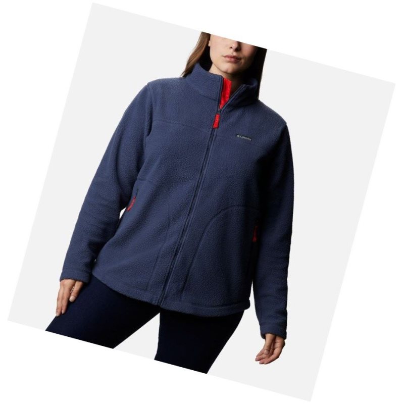 Dámské Bundy Columbia Northern Reach Full Zip Sherpa Fleece Plus Size Tmavě Blankyt | JKZT-43978