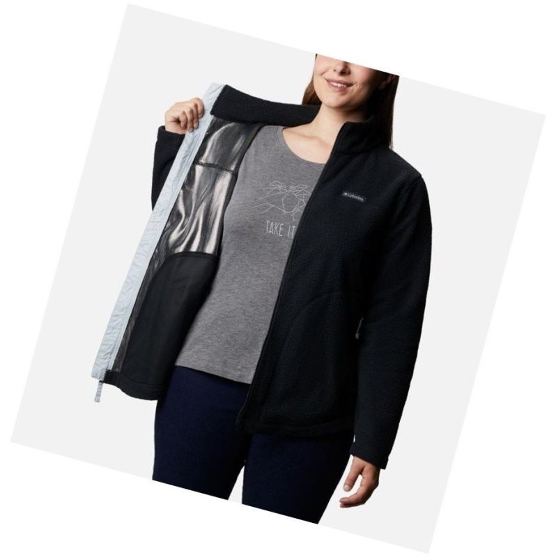 Dámské Bundy Columbia Northern Reach Full Zip Sherpa Fleece Plus Size Černé | BFGP-14398