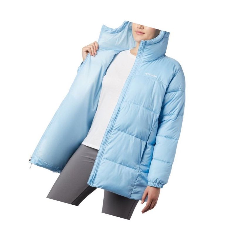 Dámské Bundy Columbia Puffect Mid Hooded Blankyt | JYDV-31065