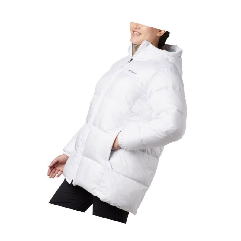 Dámské Bundy Columbia Puffect Mid Hooded Bílé | GKLA-79623