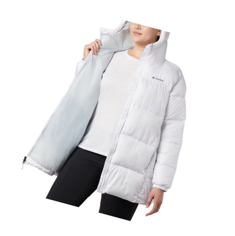 Dámské Bundy Columbia Puffect Mid Hooded Bílé | GKLA-79623