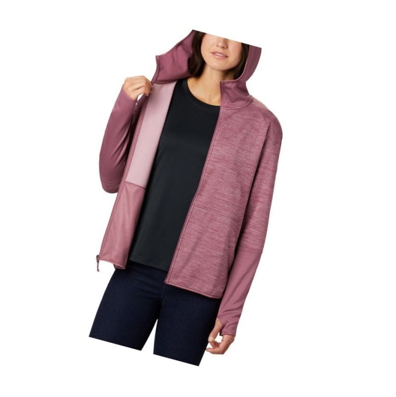 Dámské Bundy Columbia Rosemont Station II Hooded Full Zip Fleece Růžové | FVID-13546