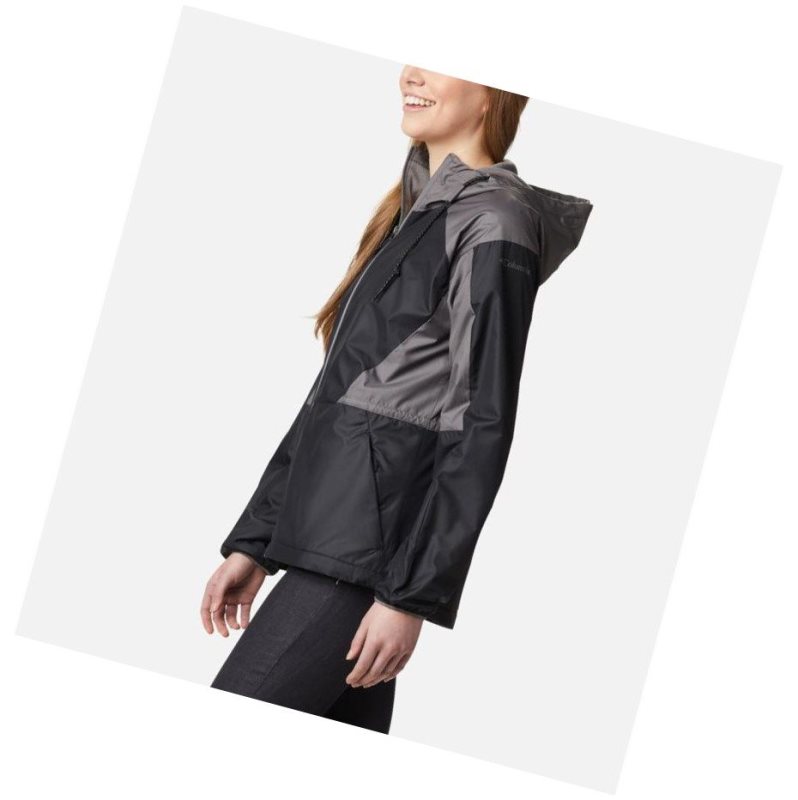 Dámské Bundy Columbia Side Hill Lined Windbreaker Černé Šedé | CVMU-87051