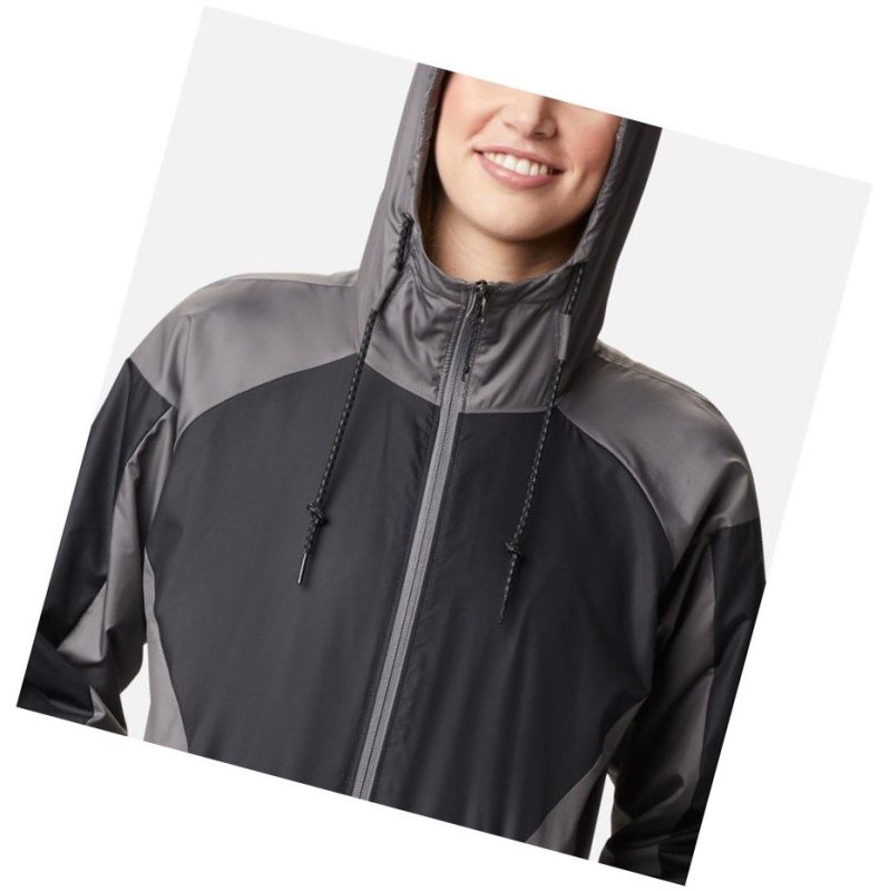 Dámské Bundy Columbia Side Hill Lined Windbreaker Černé Šedé | CVMU-87051