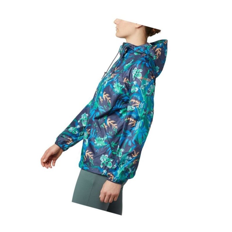 Dámské Bundy Columbia Side Hill Printed Windbreaker Tmavě Blankyt | LGVM-68703