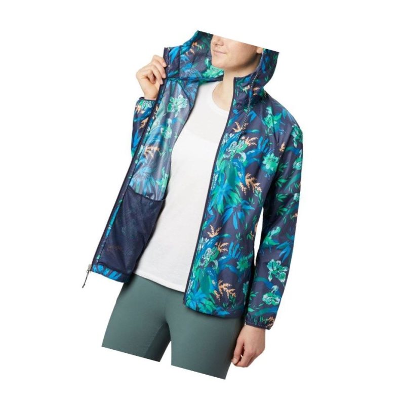 Dámské Bundy Columbia Side Hill Printed Windbreaker Tmavě Blankyt | LGVM-68703