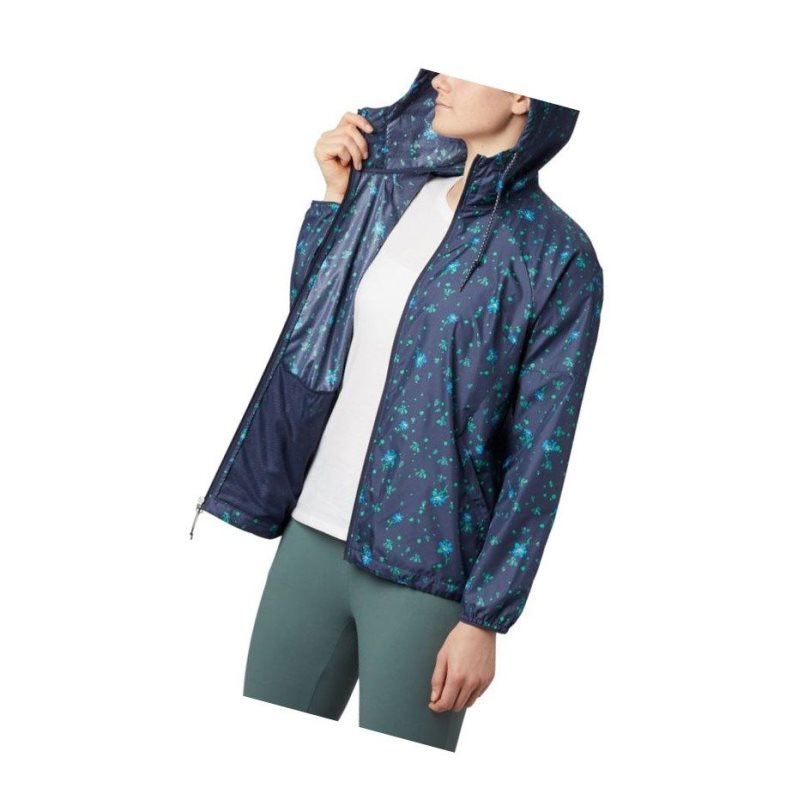 Dámské Bundy Columbia Side Hill Printed Windbreaker Tmavě Blankyt | FQYI-17490