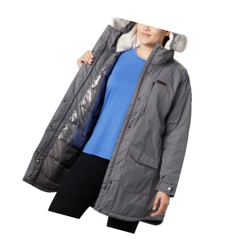 Dámské Bundy Columbia Suttle Mountain Long Insulated Plus Size Šedé | RWGK-67124