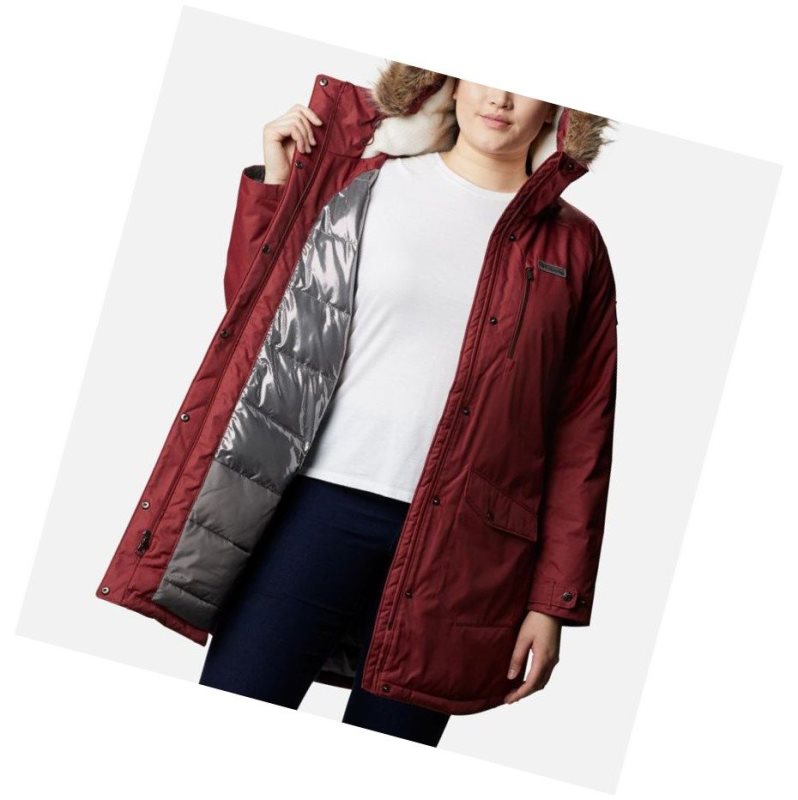 Dámské Bundy Columbia Suttle Mountain Long Insulated Plus Size Červené | BYKL-54978