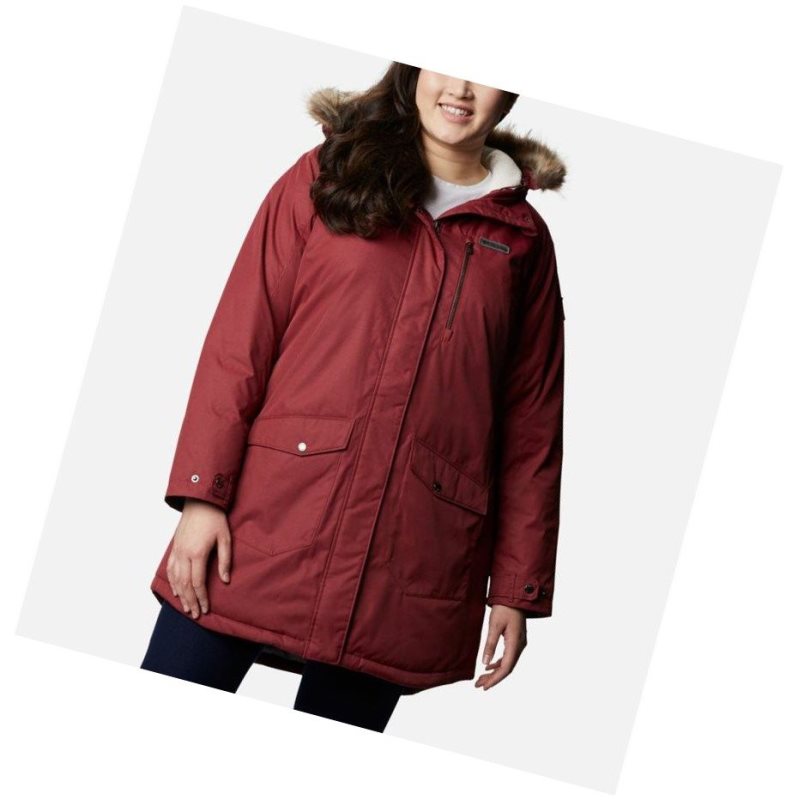 Dámské Bundy Columbia Suttle Mountain Long Insulated Plus Size Červené | BYKL-54978