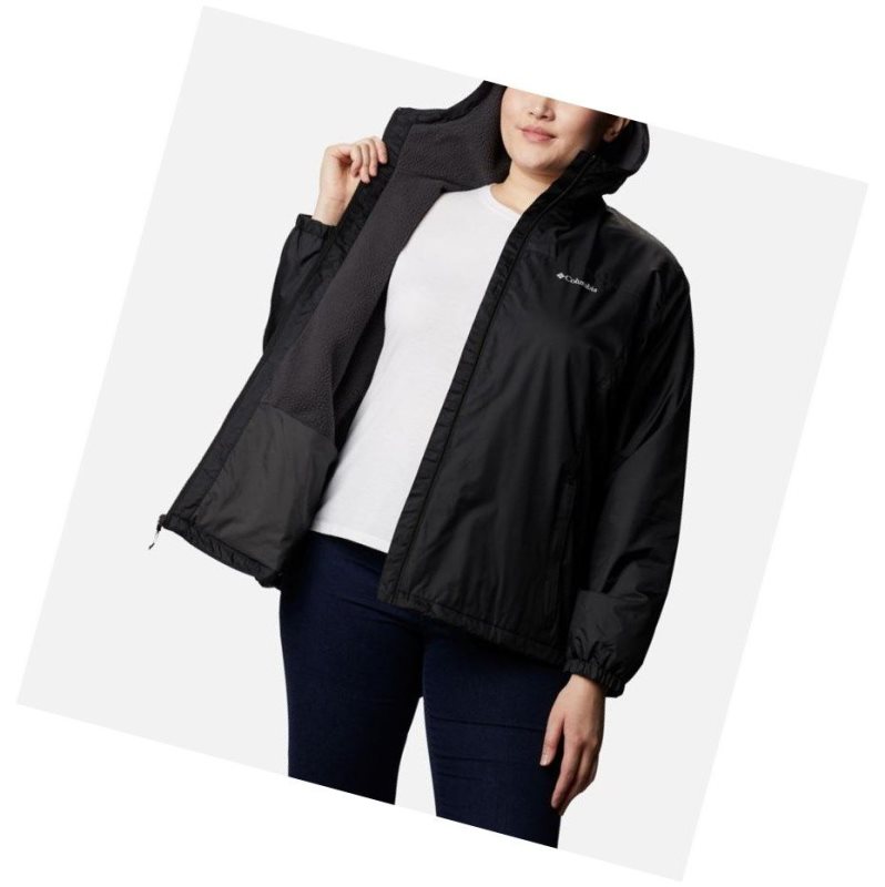 Dámské Bundy Columbia Switchback Sherpa Lined Plus Size Černé | ESVH-48096