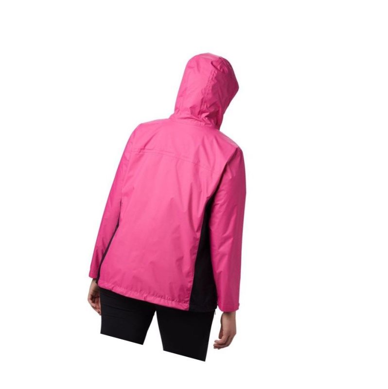 Dámské Bundy Columbia Tested Tough in Pink Rain II Plus Size Růžové Černé | YCHU-85614