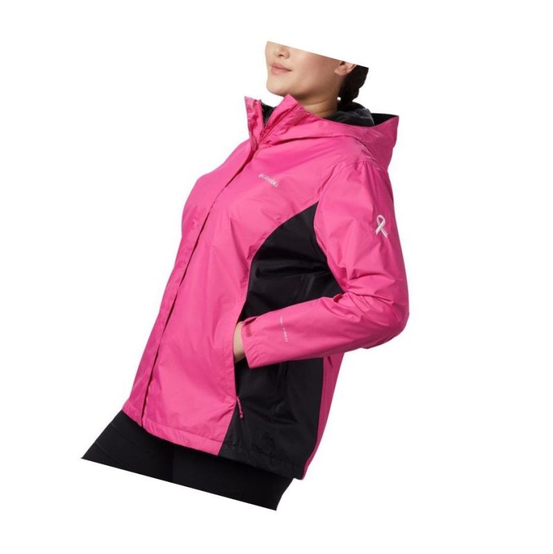 Dámské Bundy Columbia Tested Tough in Pink Rain II Plus Size Růžové Černé | YCHU-85614