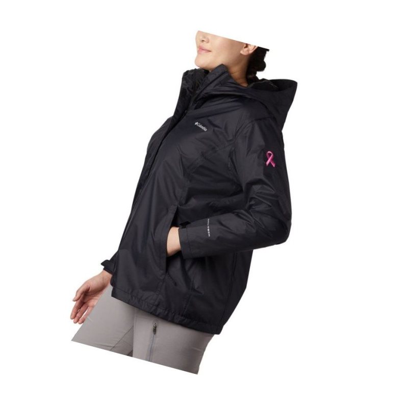 Dámské Bundy Columbia Tested Tough in Pink Rain II Plus Size Černé | HTXU-17960