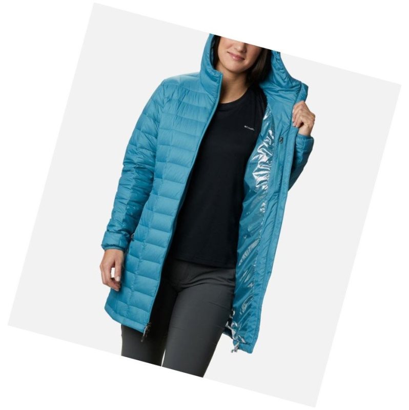 Dámské Bundy Columbia Voodoo Falls 590 TurboDown Mid Blankyt | NYDR-13529