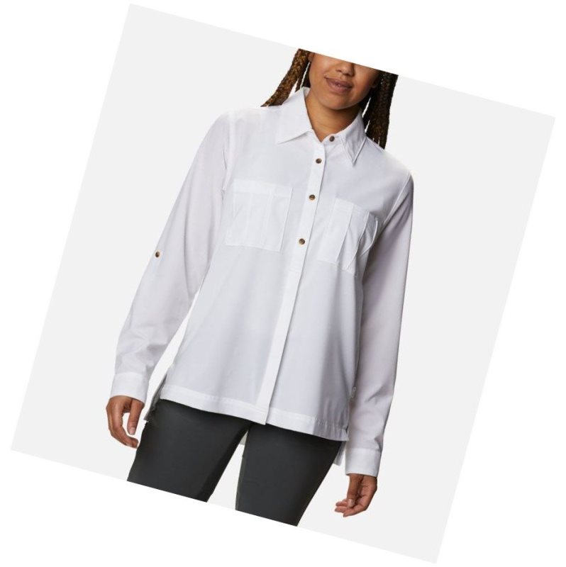 Dámské Košile Columbia Essential Elements Woven Long Sleeve Bílé | QSKI-25703