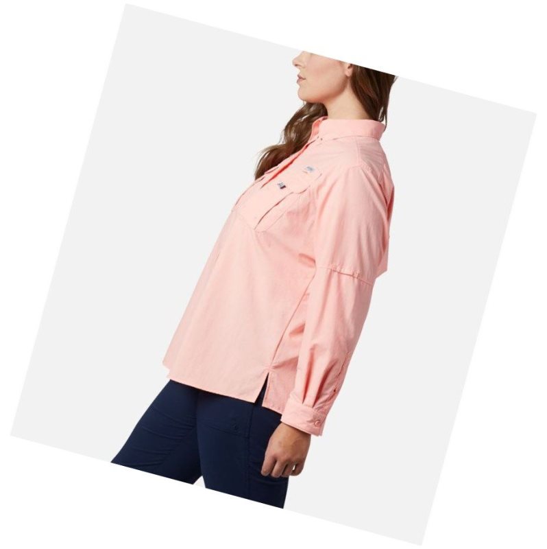 Dámské Košile Columbia PFG Bahama Long Sleeve Plus Size Růžové | KACW-04739