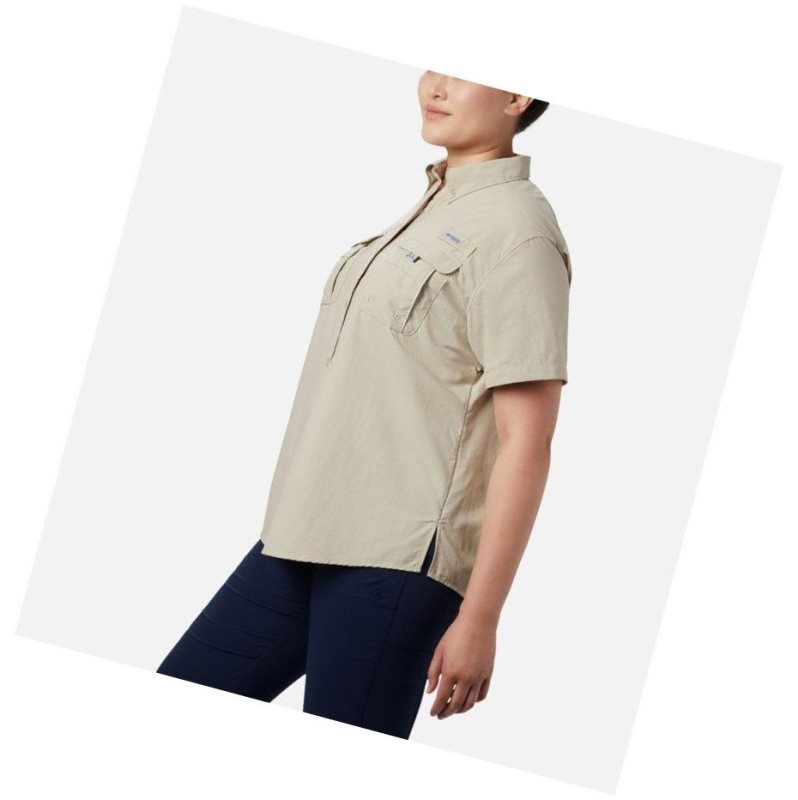 Dámské Košile Columbia PFG Bahama Short Sleeve Plus Size Hnědožlutý | UDIN-54736