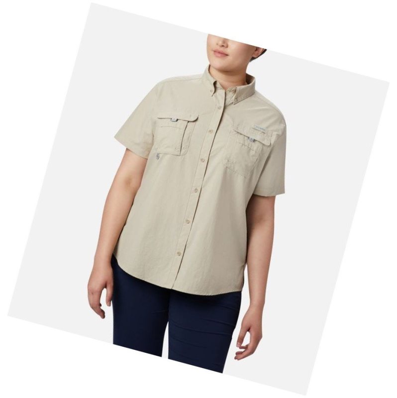 Dámské Košile Columbia PFG Bahama Short Sleeve Plus Size Hnědožlutý | UDIN-54736