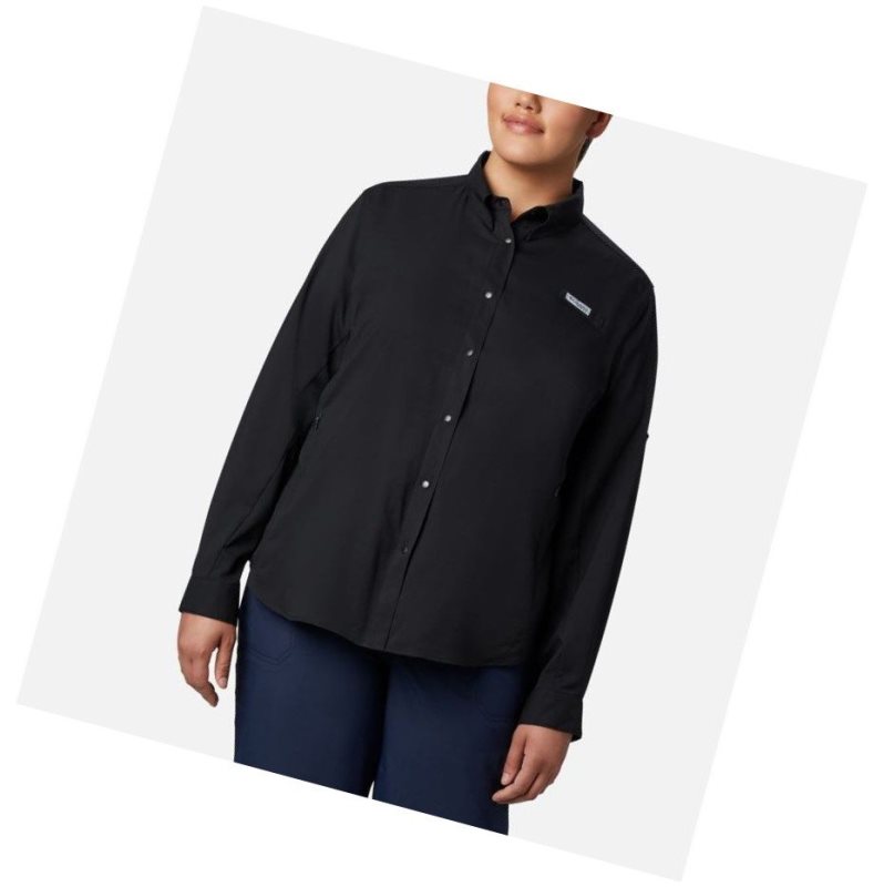 Dámské Košile Columbia PFG Tamiami II Long Sleeve Plus Size Černé | SODM-86751