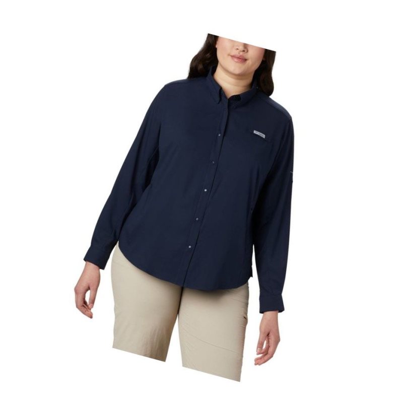 Dámské Košile Columbia PFG Tamiami II Long Sleeve Plus Size Tmavě Blankyt | YBMV-37528