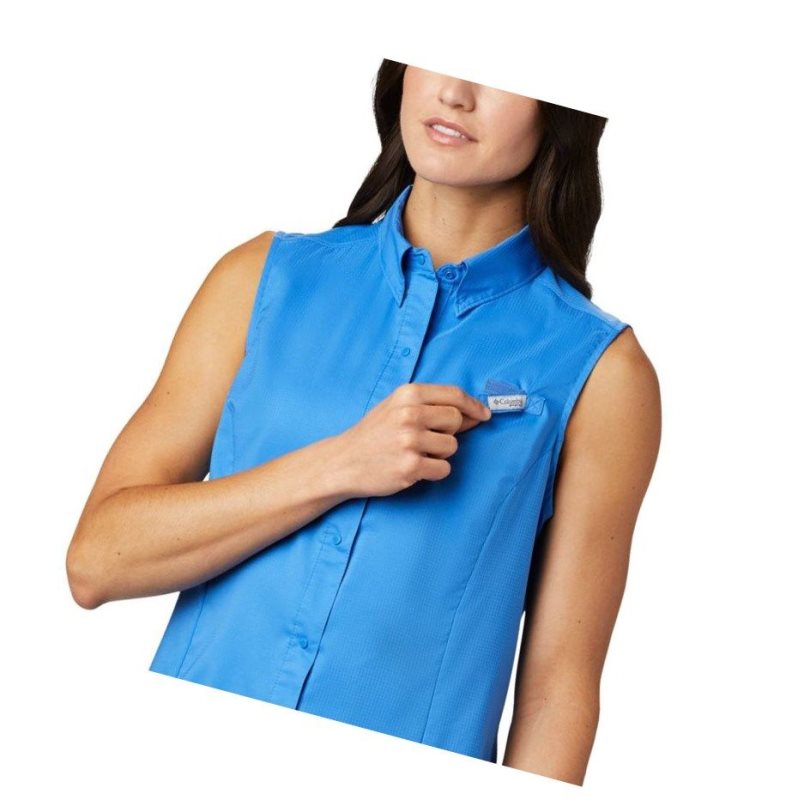 Dámské Košile Columbia PFG Tamiami Sleeveless Blankyt | QOMV-72308