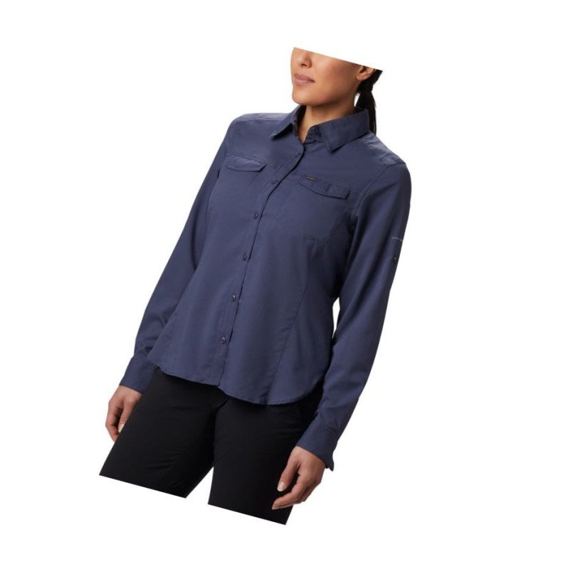 Dámské Košile Columbia Silver Ridge Lite Long Sleeve Tmavě Blankyt | KVMS-29408