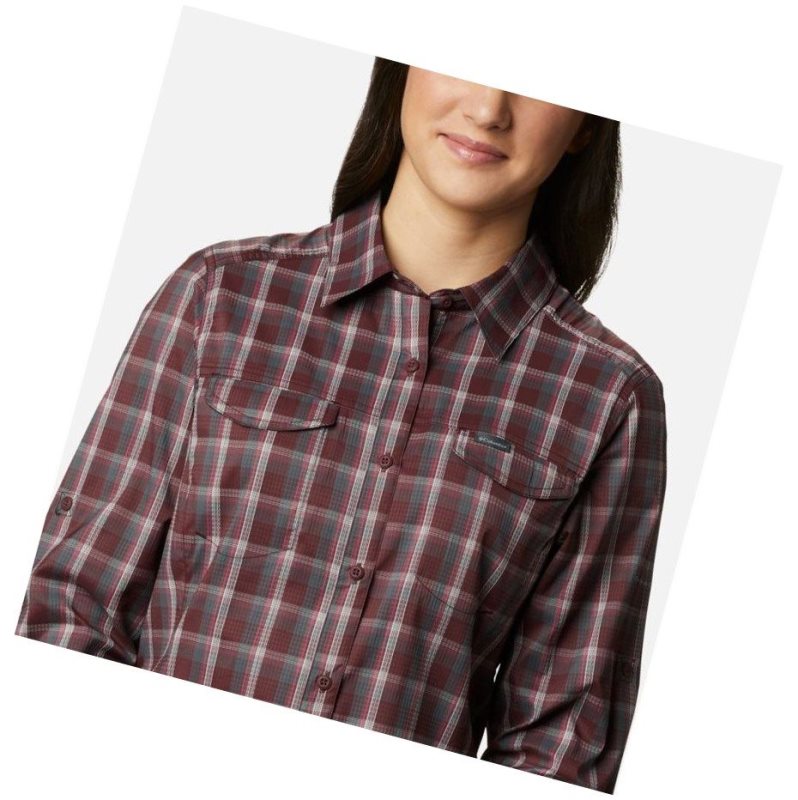 Dámské Košile Columbia Silver Ridge Lite Plaid Long Sleeve Vínové | MSCK-39614