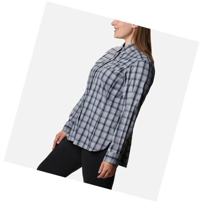 Dámské Košile Columbia Silver Ridge Lite Plaid Long Sleeve Plus Size Šedé | GLMX-14985