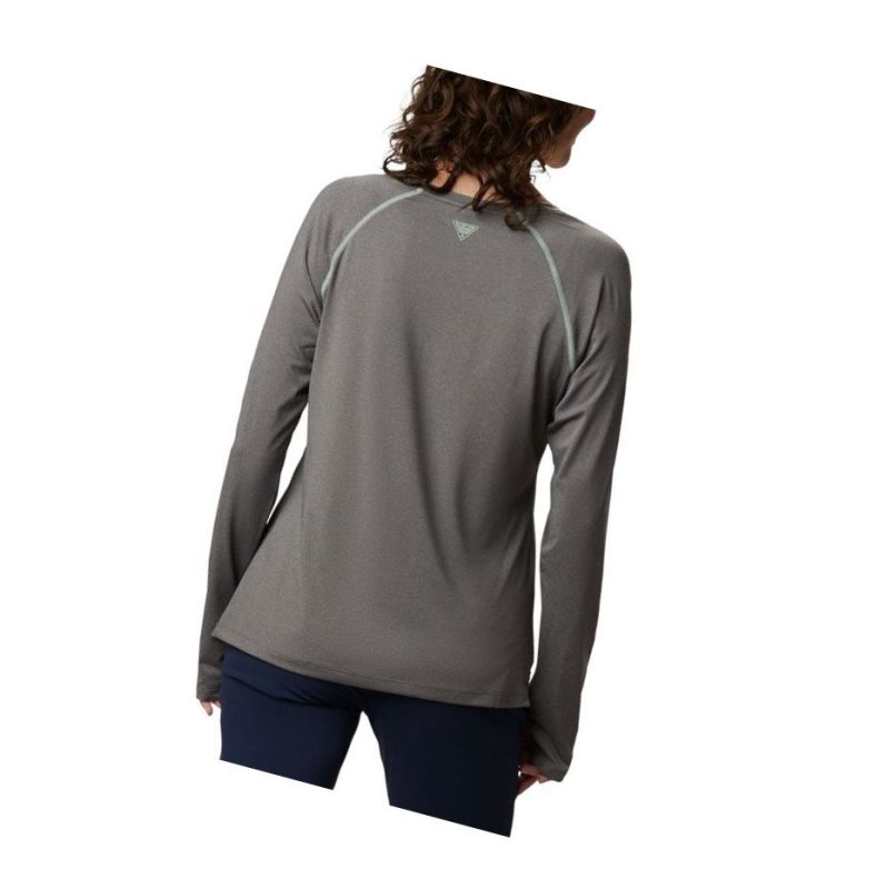 Dámské Mikina Columbia PFG Tamiami Heather Knit Long Sleeve Šedé Mátově Zelená | BOGL-34910