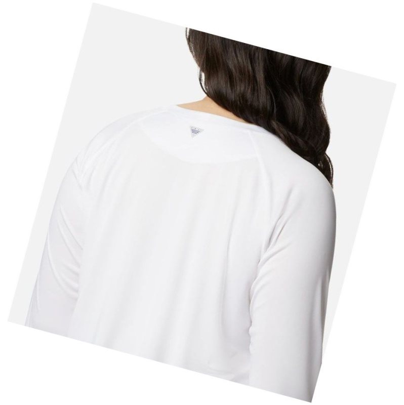 Dámské Mikina Columbia PFG Tidal II Long Sleeve Plus Size Bílé Šedé | OKRY-12368