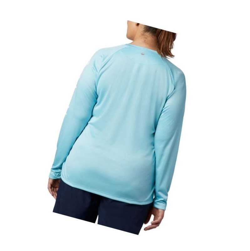 Dámské Mikina Columbia PFG Tidal II Long Sleeve Plus Size Blankyt Bílé | GHKC-95617