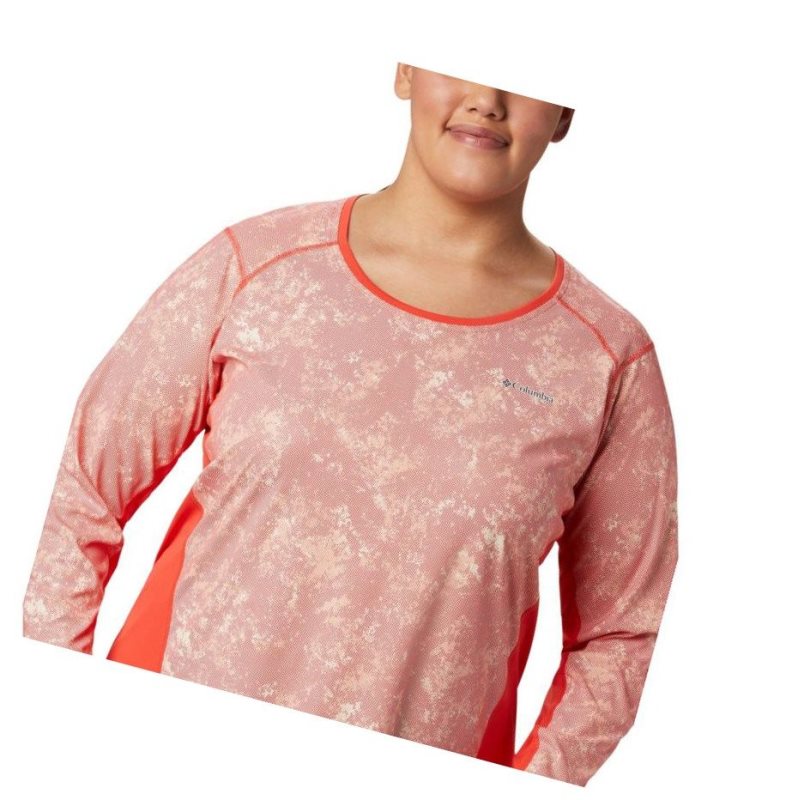 Dámské Mikina Columbia Solar Chill 2.0 Long Sleeve Plus Size Červené | HPQU-76548