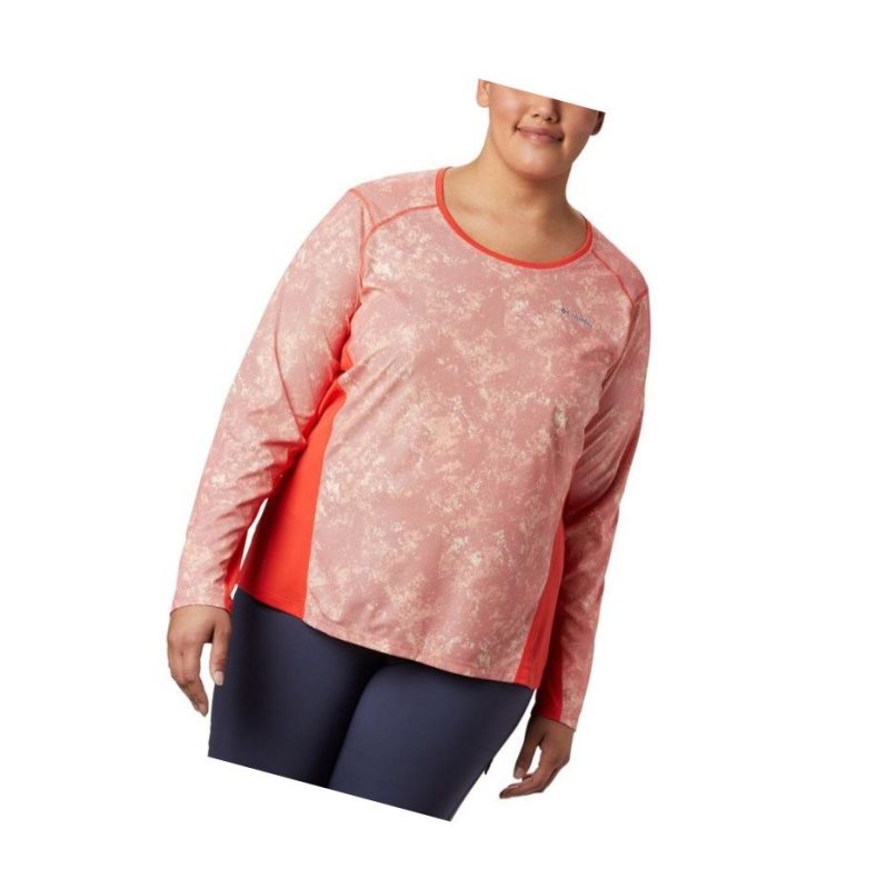 Dámské Mikina Columbia Solar Chill 2.0 Long Sleeve Plus Size Červené | HPQU-76548