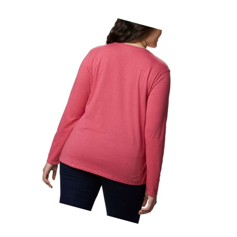 Dámské Mikina Columbia Solar Shield Long Sleeve Plus Size Růžové | KQUD-68301