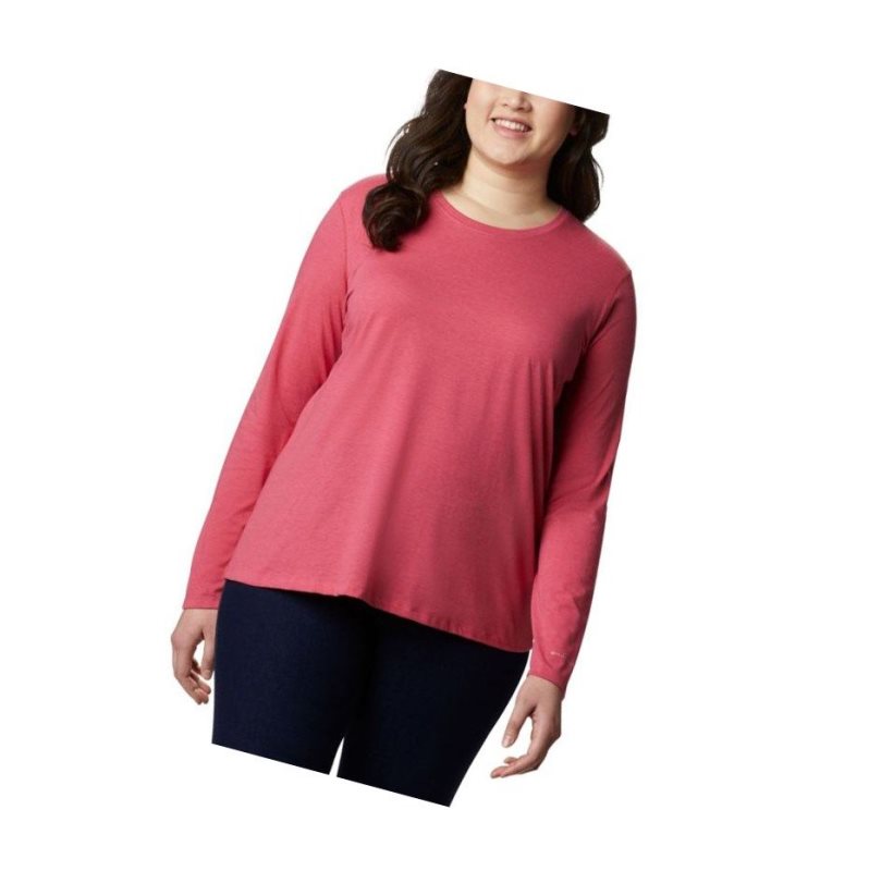 Dámské Mikina Columbia Solar Shield Long Sleeve Plus Size Růžové | KQUD-68301